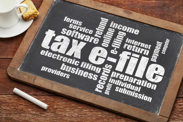 Taxe e-file word cloud — Photo
