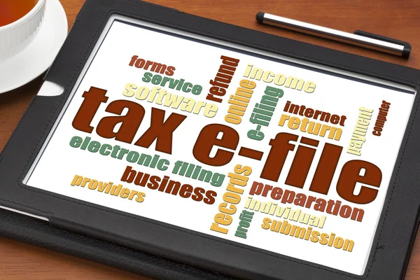 Taxe e-file word cloud — Photo