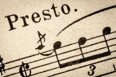 presto - extremely fast music tempo clipart