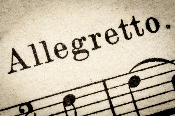 Allegretto  - fast music tempo — Stock Photo, Image