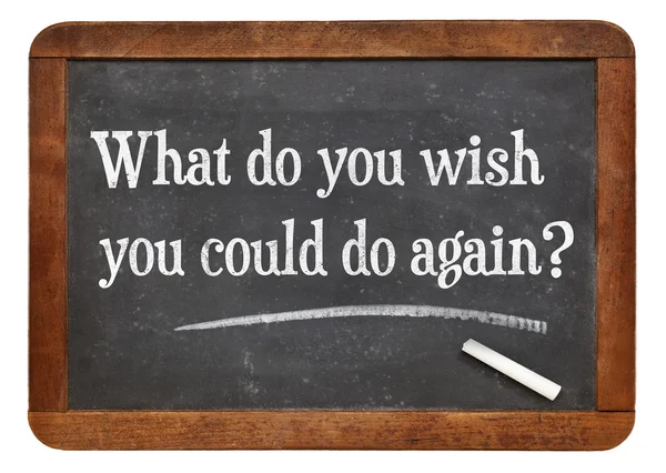 O que você gostaria de poder fazer de novo ? — Fotografia de Stock