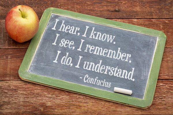 Цитата Конфуция на доске объявлений
