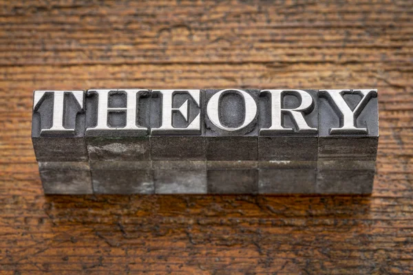 Theory word in metal type — Stock Photo, Image