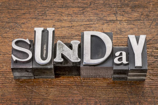 Sunday in metal type — Stock Photo, Image