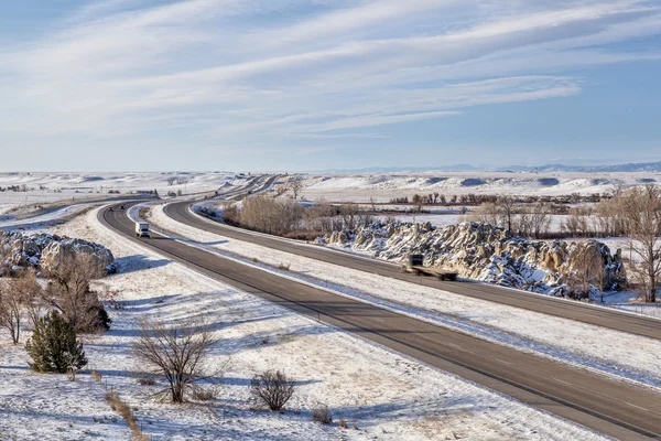 Colorado freeway ain vinter — Stockfoto