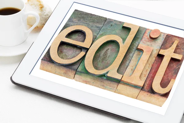 Edit word in wood type — Stock Photo, Image