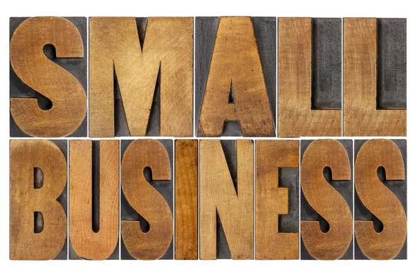 Small business in wood type — Stock Photo, Image