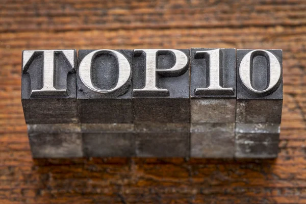 Top 10 in metallo — Foto Stock