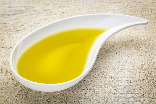 Olive oil in small side dish bowl — Stock Photo, Image