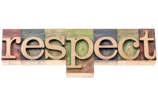 Respekt Wort Typografie in Holzart — Stockfoto