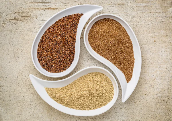 Kaniwa, amaranto e teff grain — Foto Stock