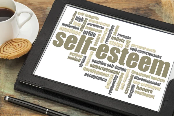 Self-esteem word cloud — Stok Foto