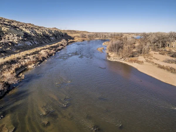 Vista aerea del fiume South Platte — Foto Stock