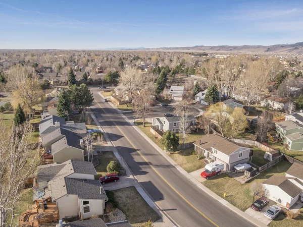 Fort Collins barrio residencial desde el aire — Foto de Stock