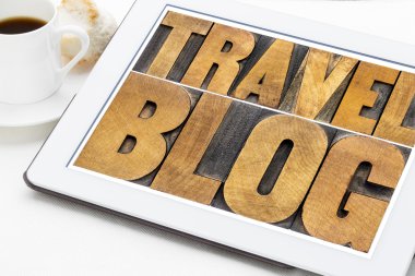 Seyahat blog tipografi Tablet