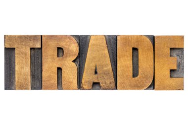 Ticaret kelime tipografi