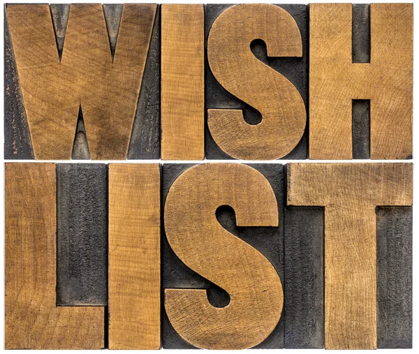 Palabra de lista de deseos tipografía abstracta —  Fotos de Stock