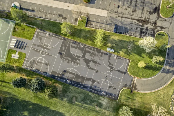 Aerial view of basketball courts — Stock Photo, Image