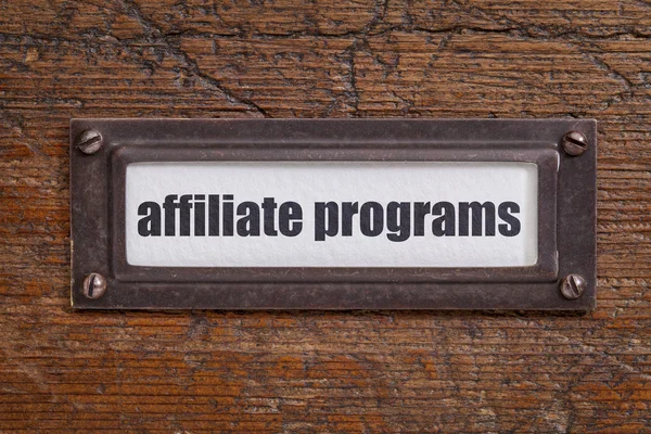 Affiliate programs label — Stock Photo, Image