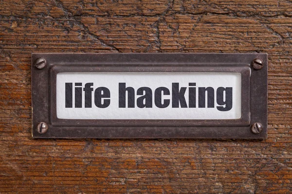 Etiqueta de hacking de vida - etiqueta do armário de arquivos — Fotografia de Stock