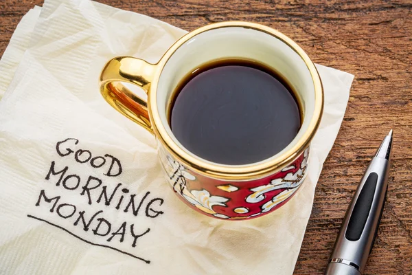 Good morning, Monday on napkin — Stock Photo, Image
