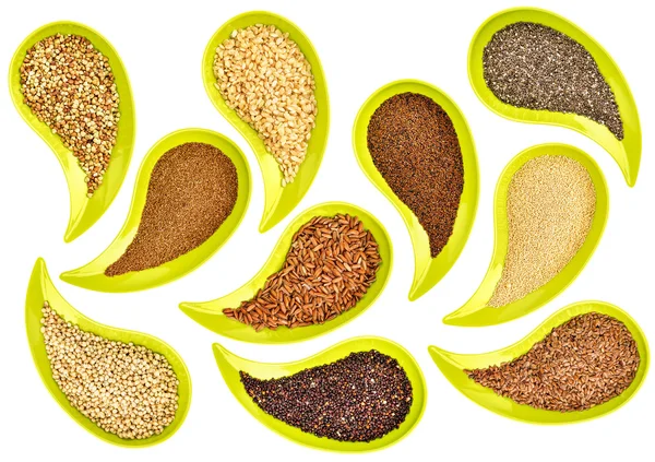 Healthy grains and seeds abstract — Stock Photo, Image