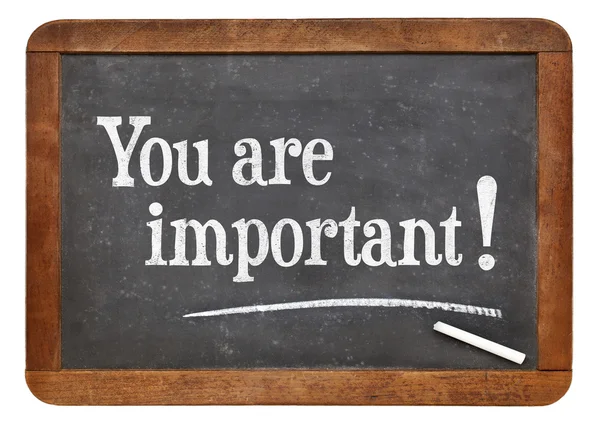 You are important on blackboard — Stock Photo, Image