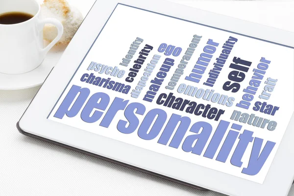 Personality word cloud on tablet — Stock Photo, Image