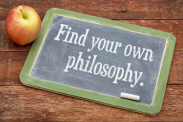 Find your own philosophy on blackboard — Stock Photo, Image
