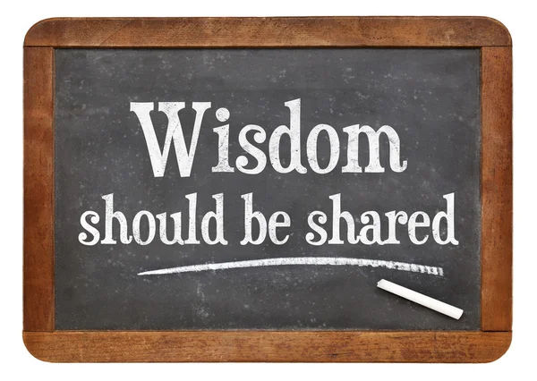 Wisdom should be share on blackboard — Stock Photo, Image