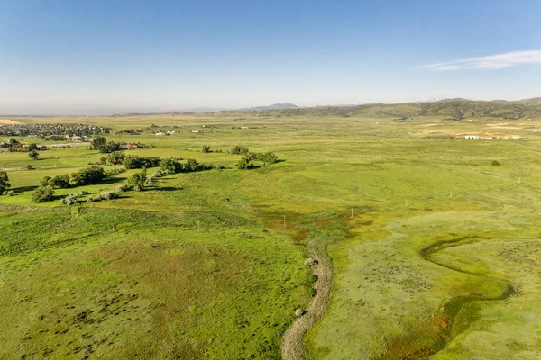 Aerial view of foothills prairie in Colorado — Stock Photo, Image