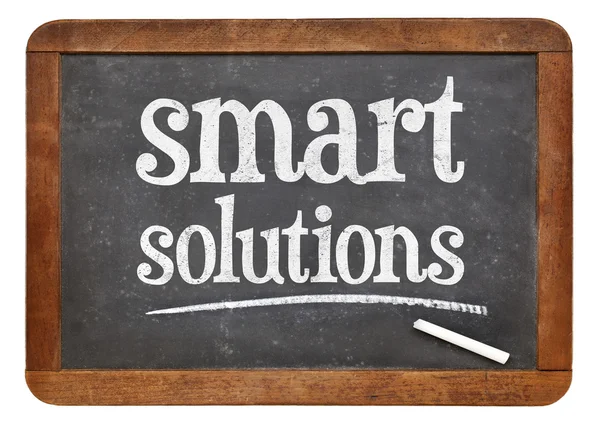 Smart solutions blackboard sign — Zdjęcie stockowe