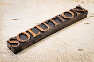 solution word in wood type