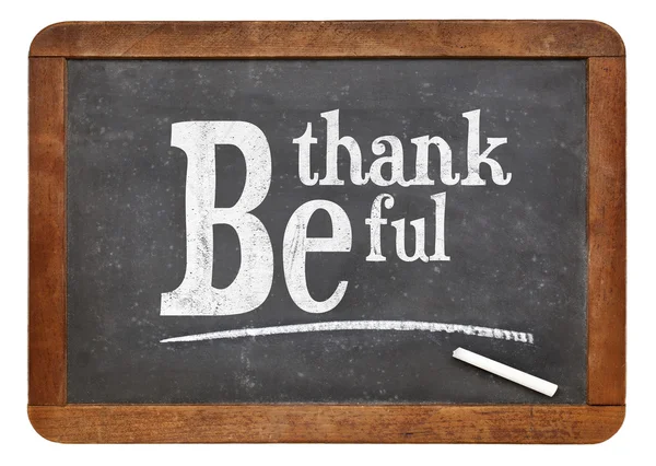 Be thankful blackboard sign — Stock Photo, Image