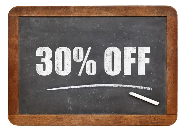 Thirty percent off -  discount blackboard sign — Stock Photo, Image
