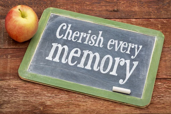 Cherish every memory on blackboard — Stock Photo, Image