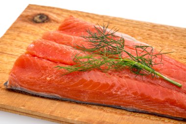 sockeye salmon ready for grilling clipart