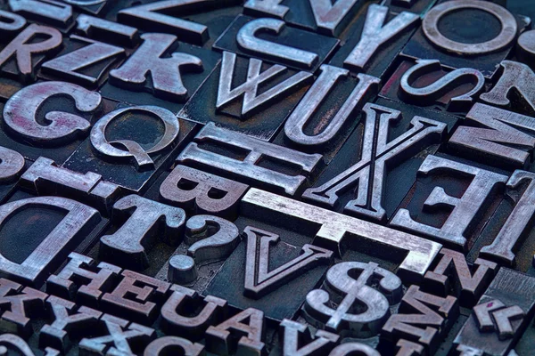 Letterpress metal type abstract — Stockfoto