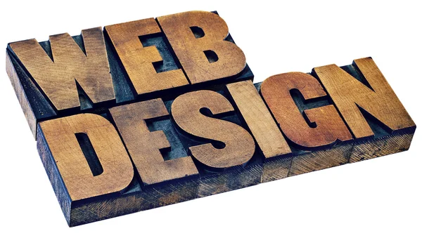 Web design in letterpress wood type — Stockfoto