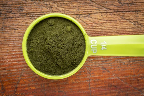 Bio chlorella prášek — Stock fotografie