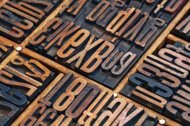 lettepress wood type abstract clipart