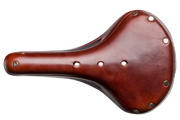 Classic leather bicycle saddle — Stock Photo, Image