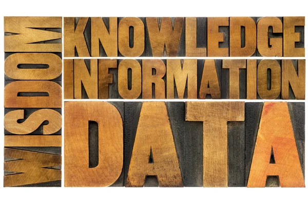 Data, information, kunskap, visdom — Stockfoto