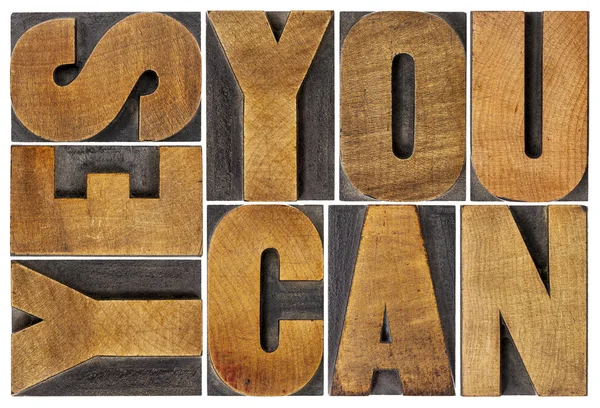 Yes you can motivation phrase — Stock Photo, Image