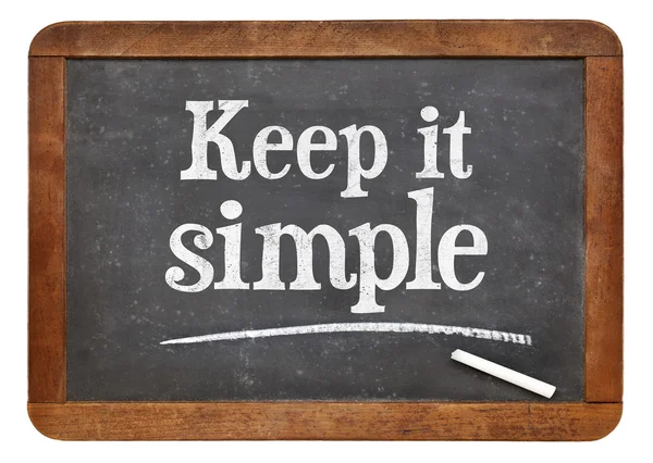 Mantenha-o simples - conselho no quadro negro — Fotografia de Stock