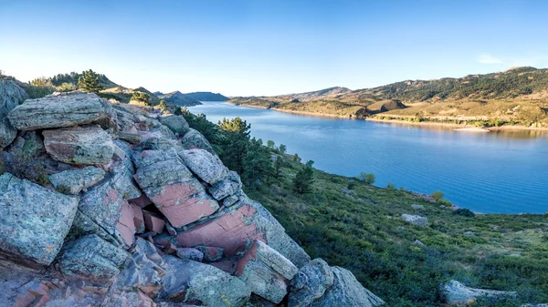 Panorama aéreo del embalse de dientes de caballo —  Fotos de Stock