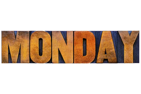 Hétfőn szó tipográfia — Stock Fotó