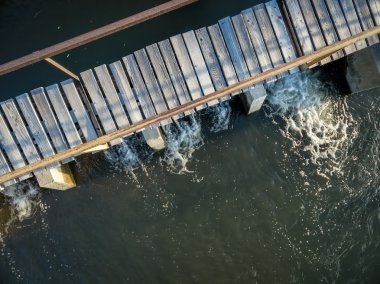 river diversion dam with foothbridge