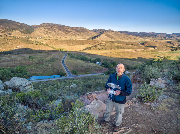 drone operator at foothills