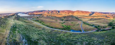 aerial panorama of foothills at Fort Collins clipart